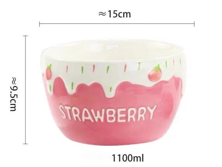 Melting Cake Strawberry Ceramic Bowl