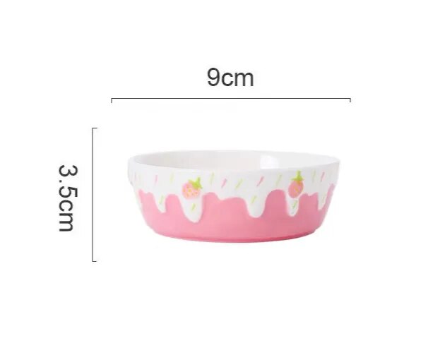 Melting Cake Strawberry Ceramic Bowl