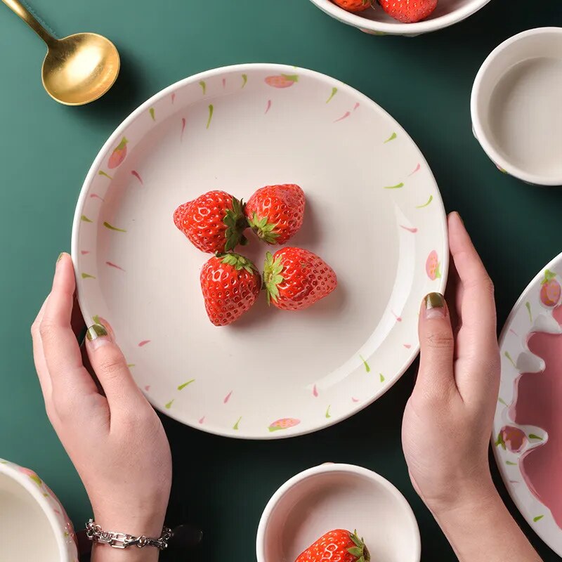 Melting Cake Strawberry Ceramic Bowl