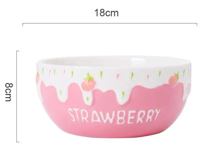 Melting Cake Strawberry Ceramic Bowl