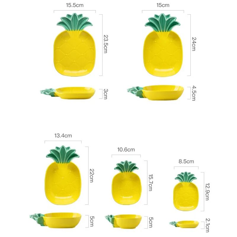 Kawaii Ceramic Pineapple Plates