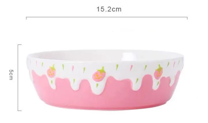 Melting Cake Strawberry Ceramic Bowl