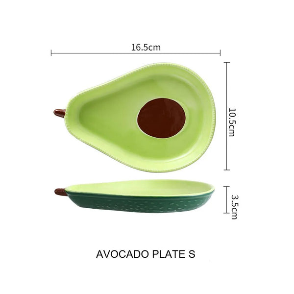 Ceramic Avocado Plate Bowl Set