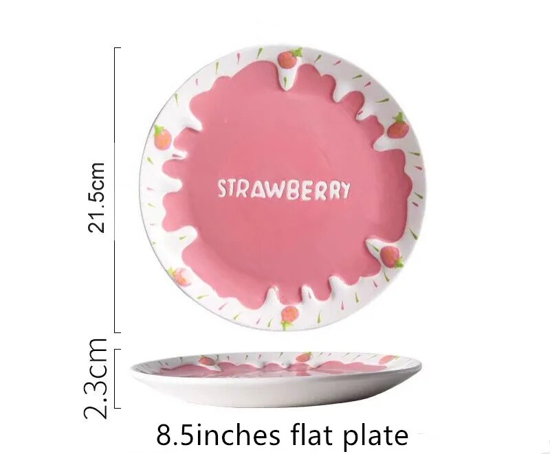 Melting Cake Strawberry Ceramic Bowl