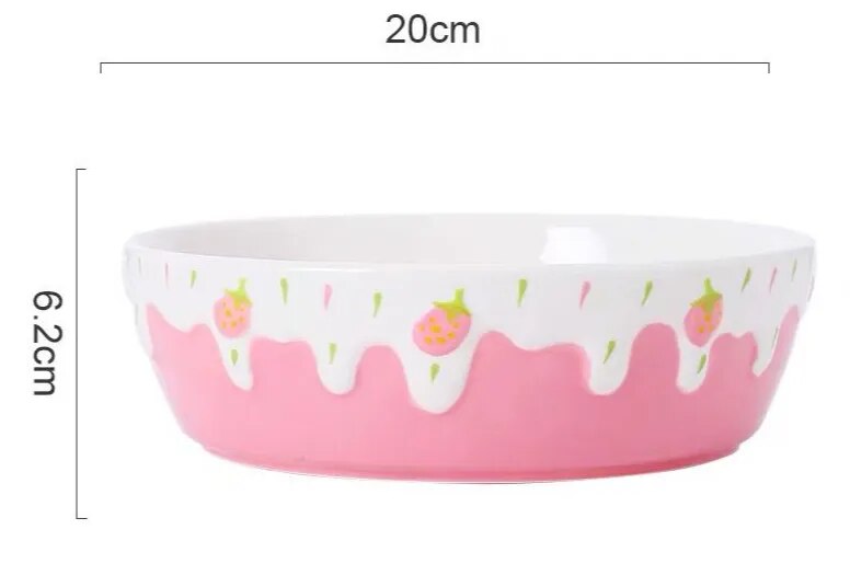 Melting Cake Strawberry Ceramic Bowl