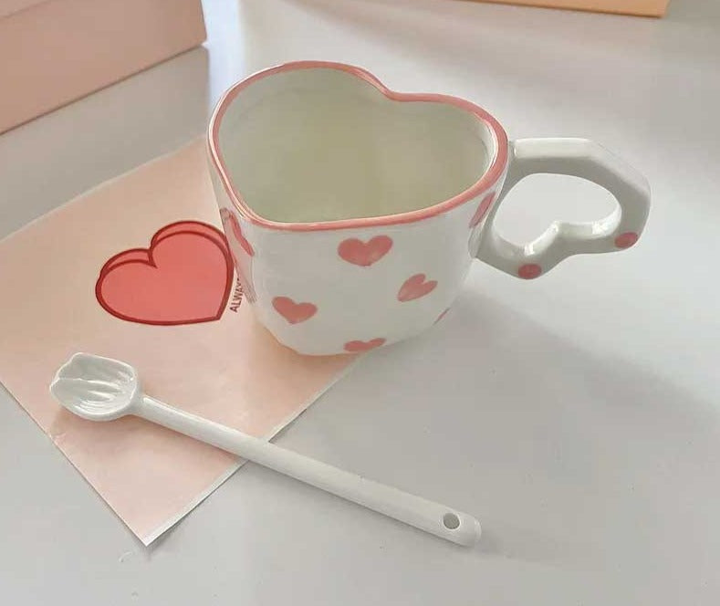 Handmade Ceramic Heart Shaped Mug