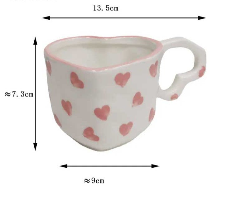 Handmade Ceramic Heart Shaped Mug