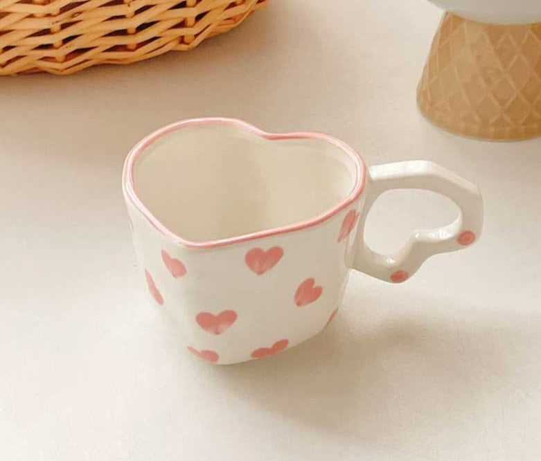 Handmade Ceramic Heart Shaped Mug