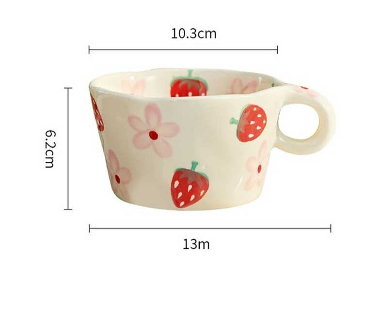 Handmade Cute Ceramic Strawberry Mug