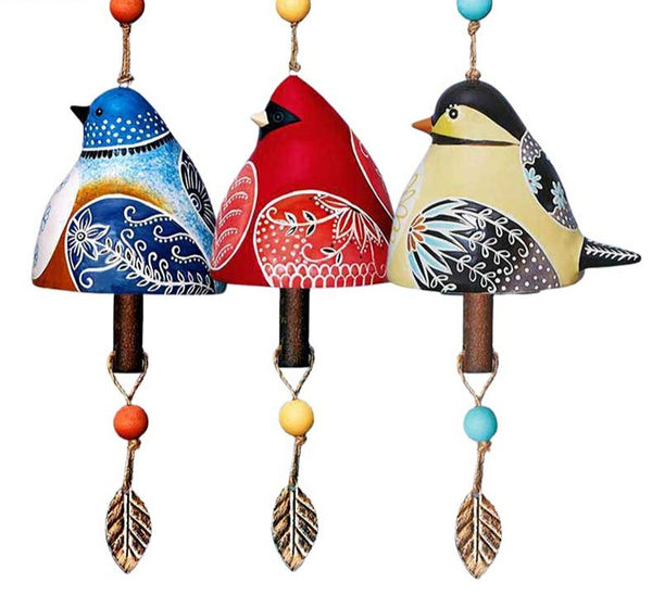 Handmade Resin Cardinals Bird Wind Chimes