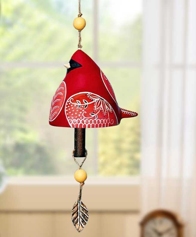 Handmade Resin Cardinals Bird Wind Chimes