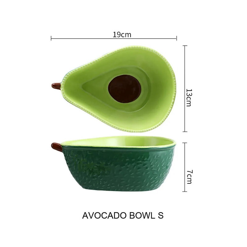 Ceramic Avocado Plate Bowl Set