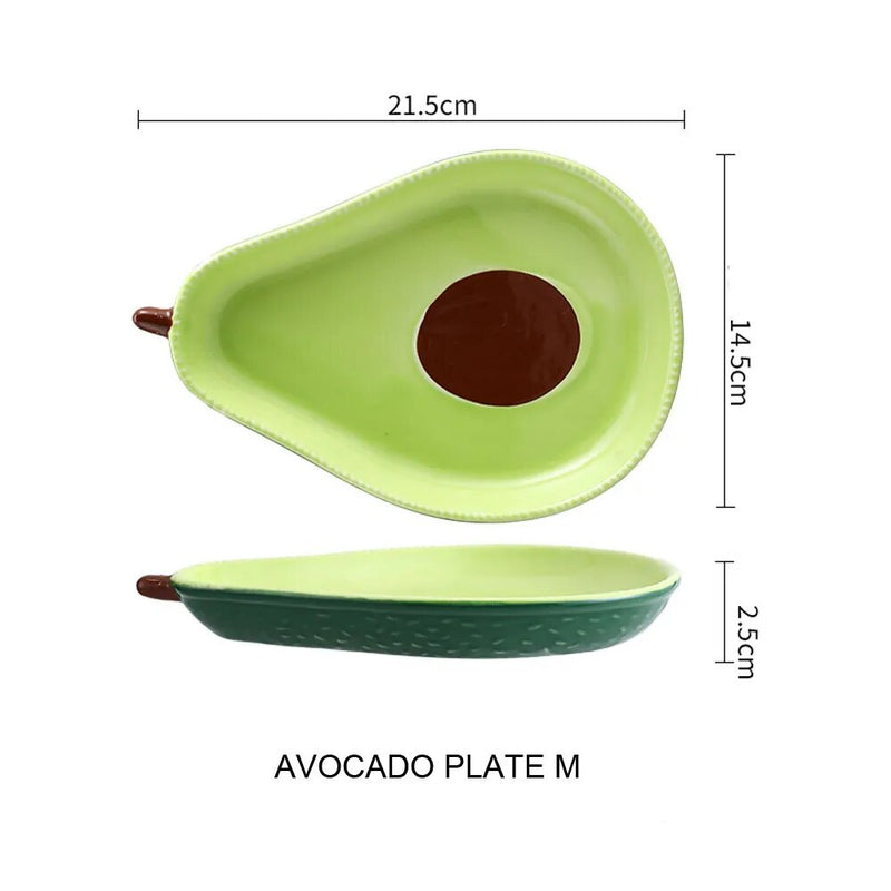 Ceramic Avocado Plate Bowl Set