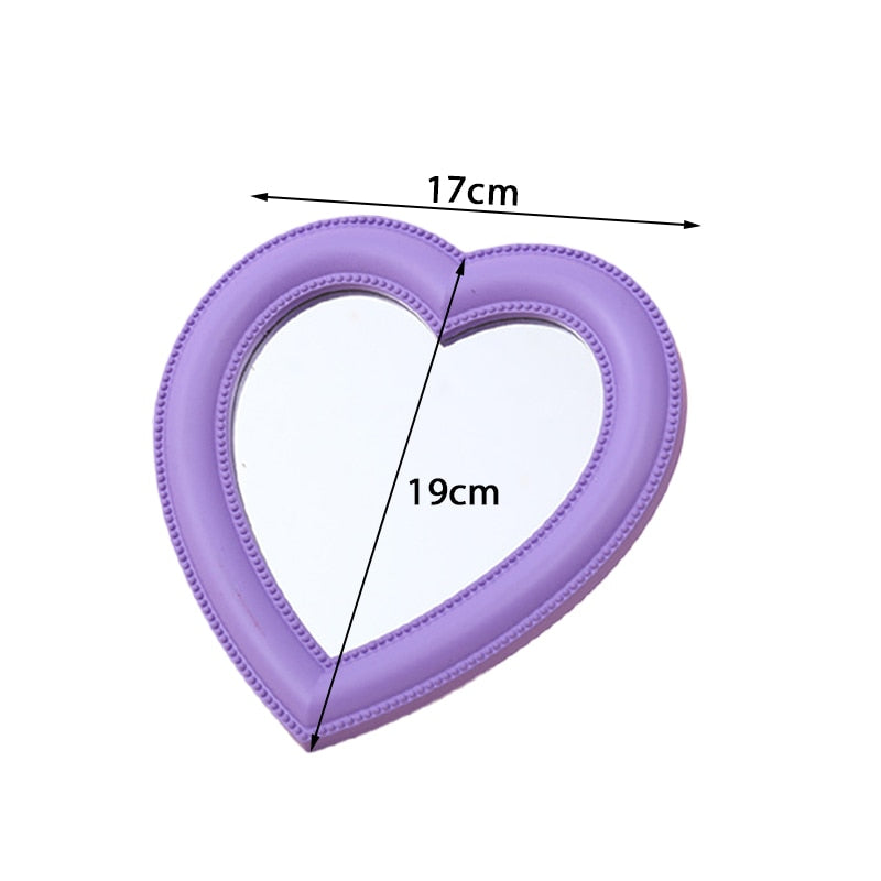 Pink Heart Shaped Compact Mirror