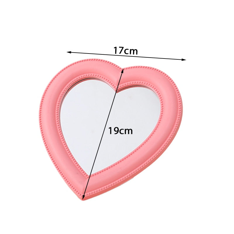 Pink Heart Shaped Compact Mirror