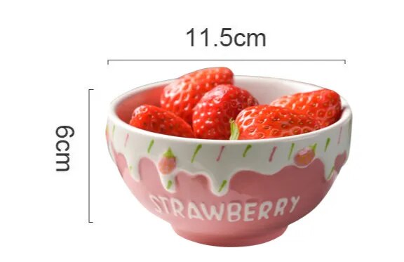 Melting Cake Strawberry Ceramic Bowl