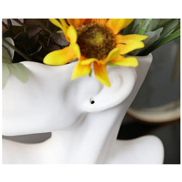 Human Head Flower Vase