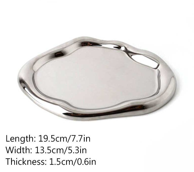 Industrial Ceramic Cookies & Silver Mirrored Tray Plate