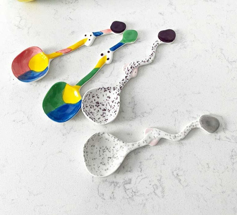 Kawaii Japanese Ceramic Matcha Bowl Spoon Set