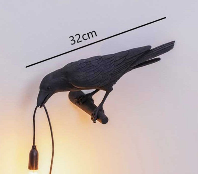 Lucky Black Crow Raven Bird Lamp Night Light