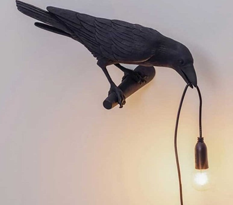 Lucky Black Crow Raven Bird Lamp Night Light