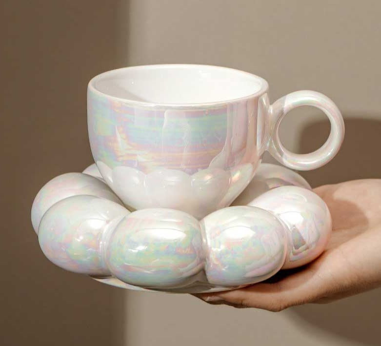 Minimalist Pastel Ceramic Cloud Mug Set