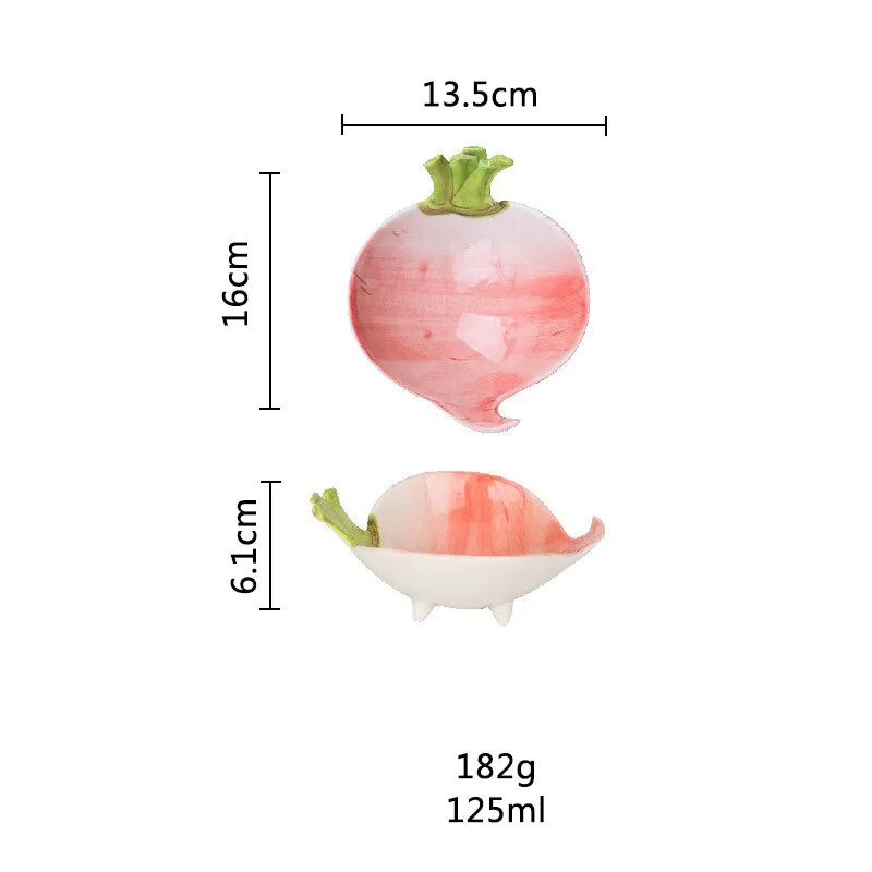 Cute Vegetable Style Ceramic Serving Plate