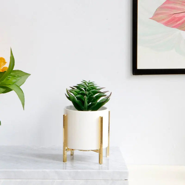 Minimalist Flower Planter with Metal Stand