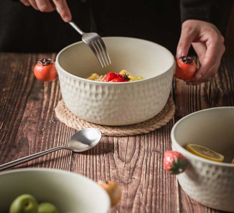 Minimalist Japanese Ceramic Salad Bowl