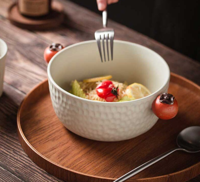 Minimalist Japanese Ceramic Salad Bowl