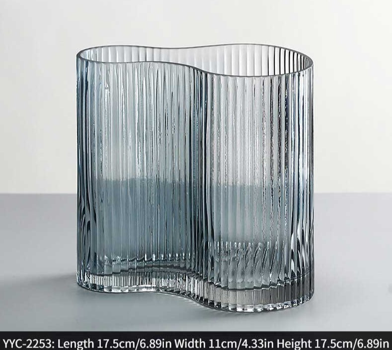 Minimalist Ripple Abstract Glass Vase