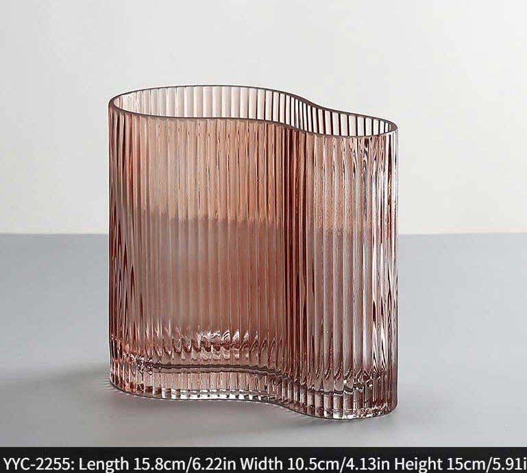 Minimalist Ripple Abstract Glass Vase