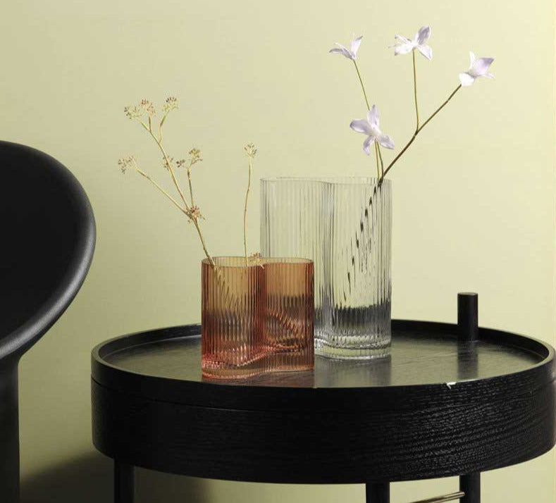 Minimalist Ripple Abstract Glass Vase