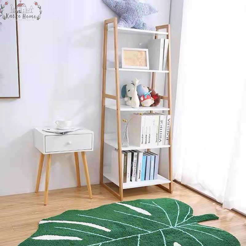 Minimalist Tufted Area Monstera Leaf Rug