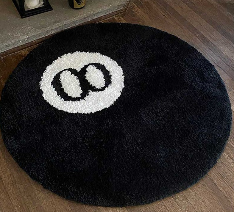 Minimalist Tufted Billiards 8 Ball Rug