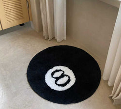 Minimalist Tufted Billiards 8 Ball Rug