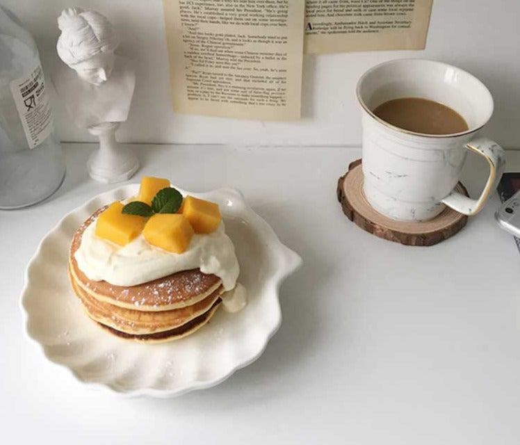 Minimalist White Ceramic Shell Jewelry Dish