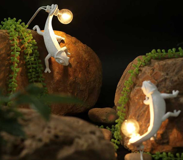 Nordic White Lizard Chameleon Lamp Night Light