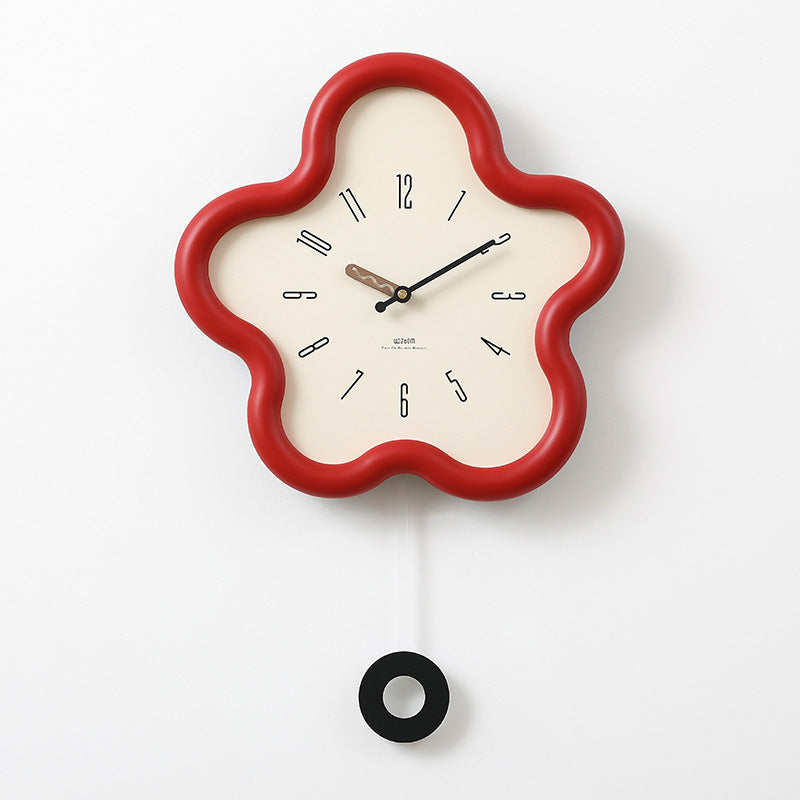 3D Floral Pendulum Clock – Silent Movement, Eco-Friendly, Perfect for Bedroom Decor