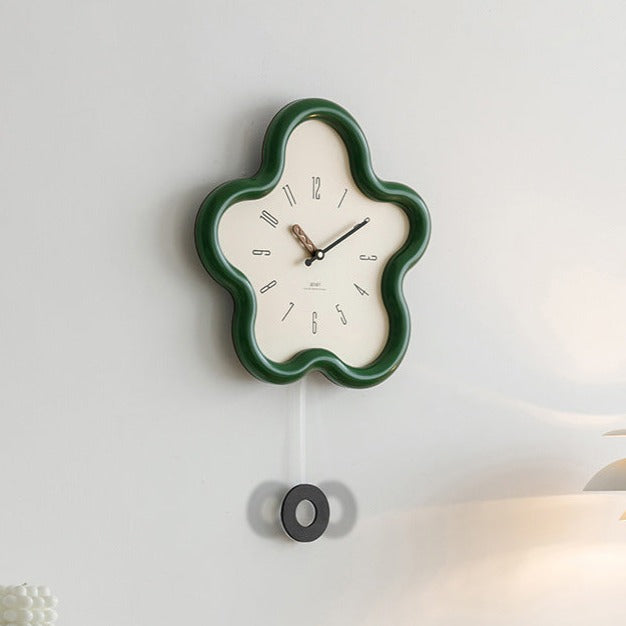 3D Floral Pendulum Clock – Silent Movement, Eco-Friendly, Perfect for Bedroom Decor