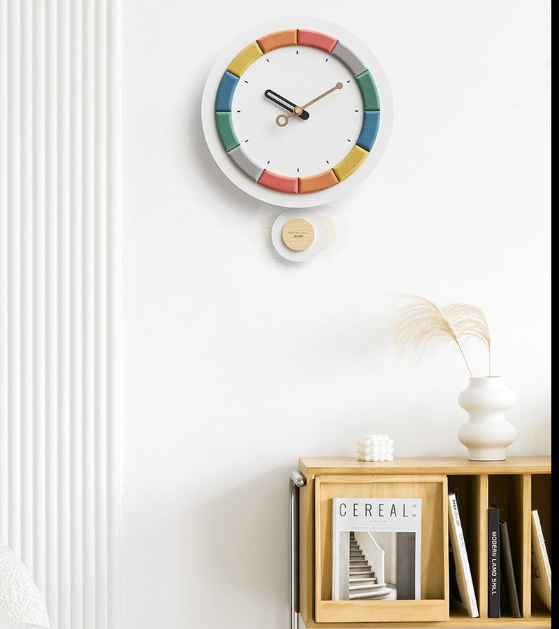 Adorable Nordic Silent Pendulum Wall Clock – Eco-Friendly Decorative Clock for Home Decor