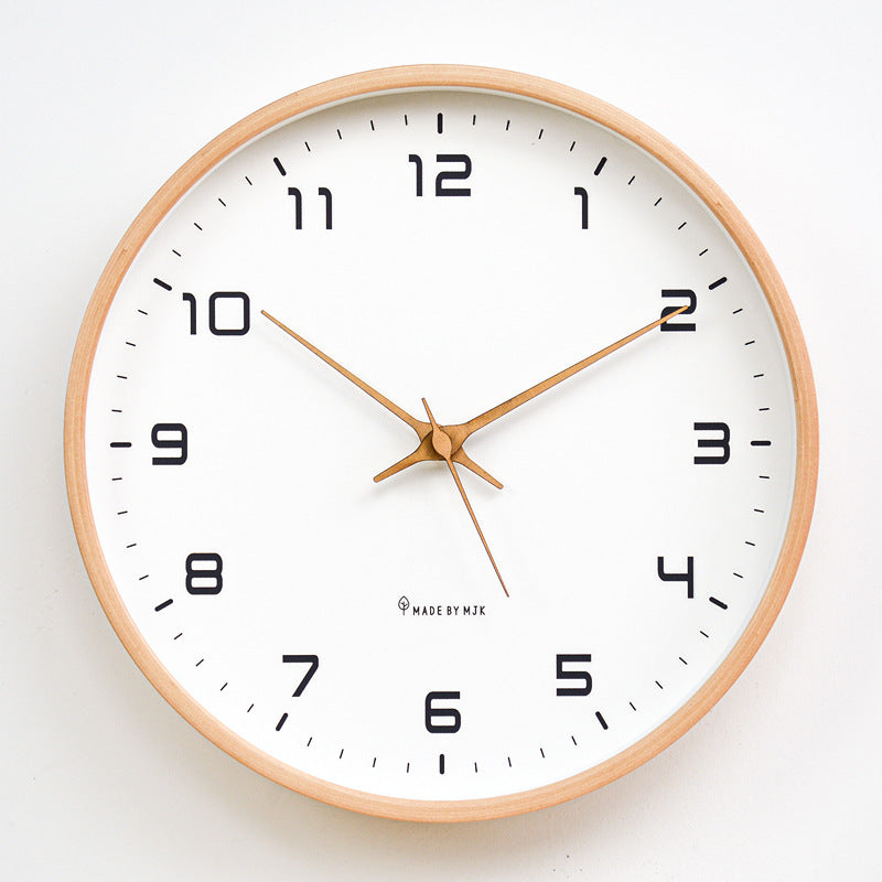 Minimalist Analogue Wall Decor Wooden Clock for Home