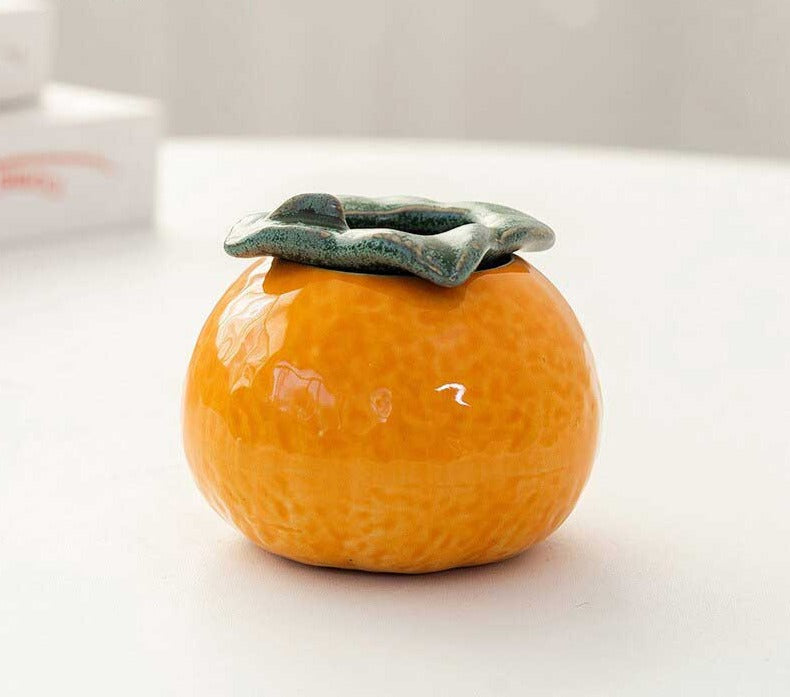 Retro Ceramic Orange Fruit Vase