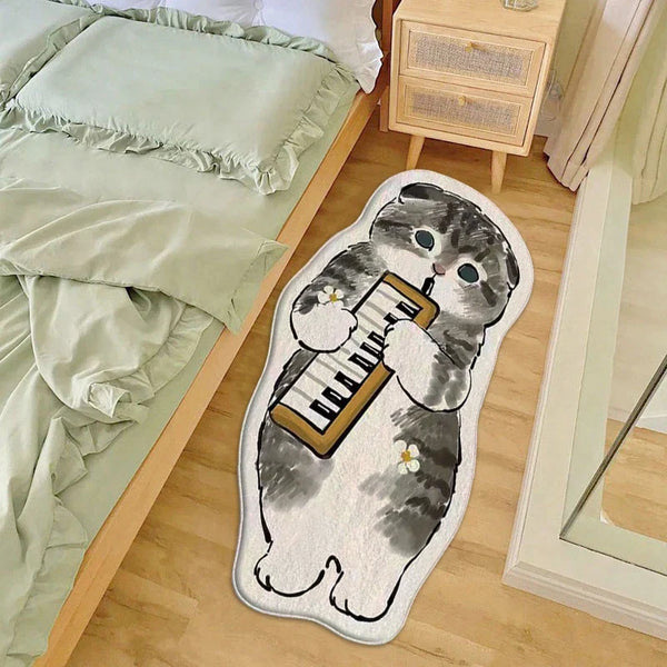 Cute Cat Rugs for Bedroom Plush Fluffy