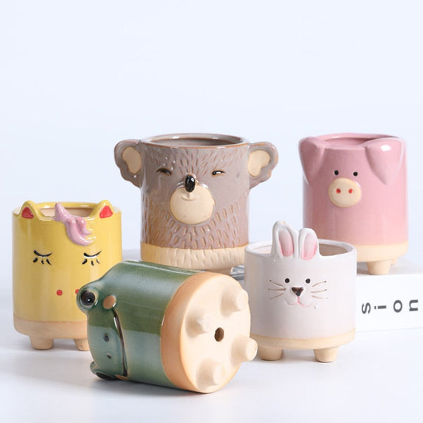 Mini Ceramic Cartoon Planter