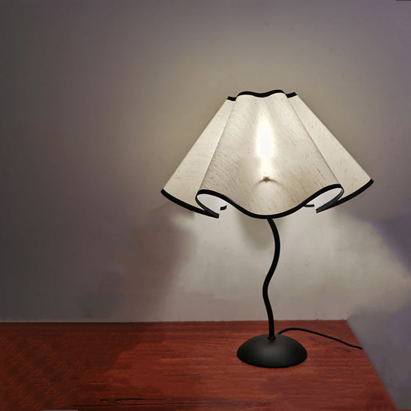 Vintage Squiggle Lamp with Pleated Lampshade