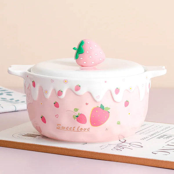 Strawberry Ceramic Ramen Bowl