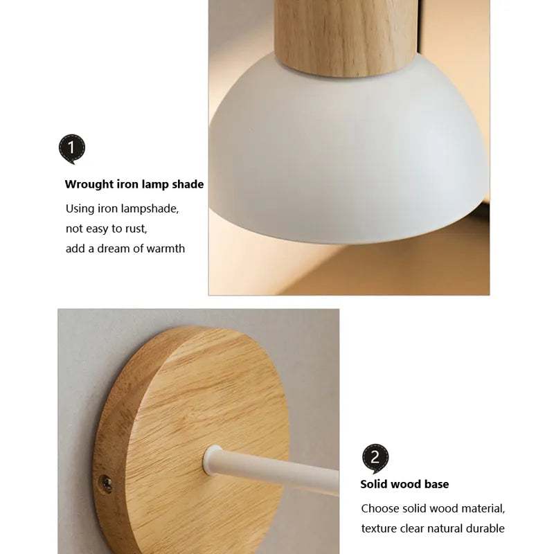 Nordic Wooden Wall Lamp