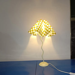 Vintage Squiggle Lamp with Pleated Lampshade