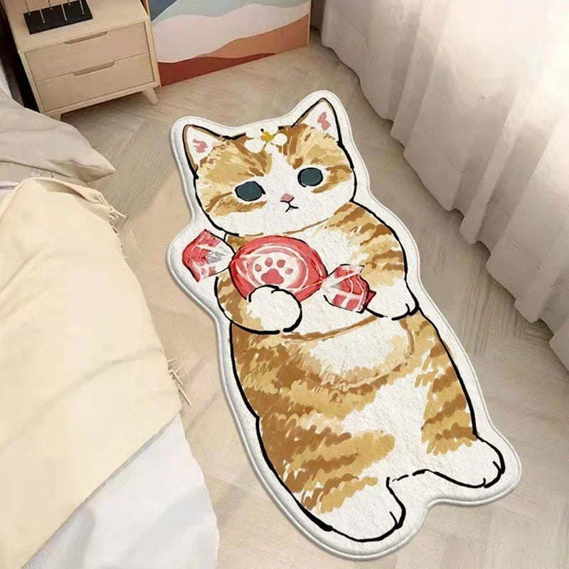 Cute Cat Rugs for Bedroom Plush Fluffy